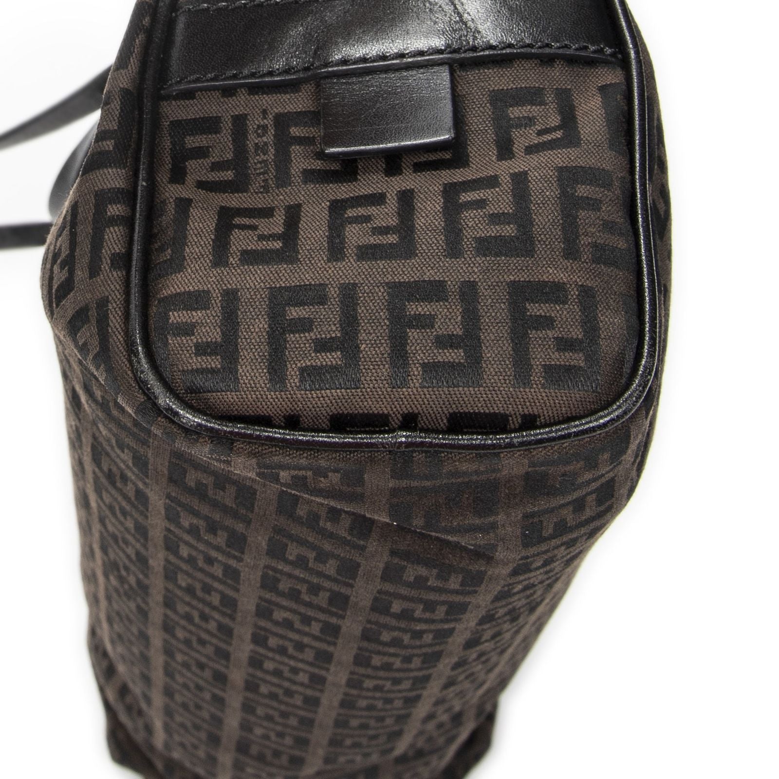 Fendi East West Boston Black Brown Zucchini No Canvas Shoulder — view 7