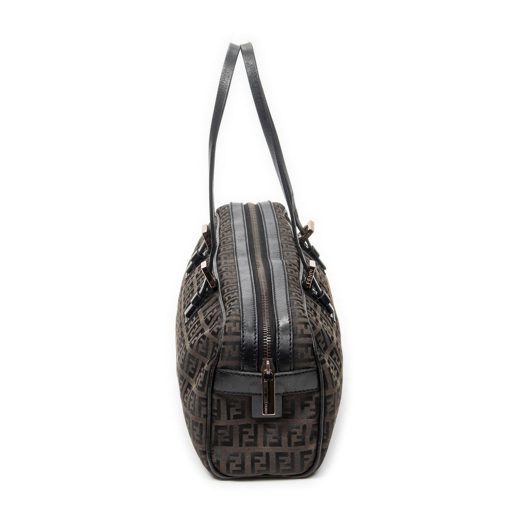 Fendi East West Boston Black Brown Zucchini No Canvas Shoulder — view 4