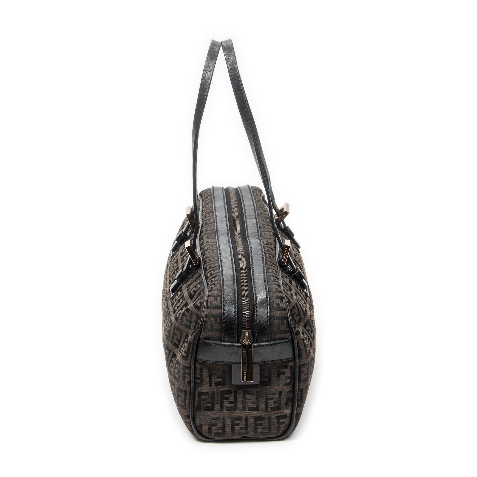 Fendi East West Boston Black Brown Zucchini No Canvas Shoulder — view 4