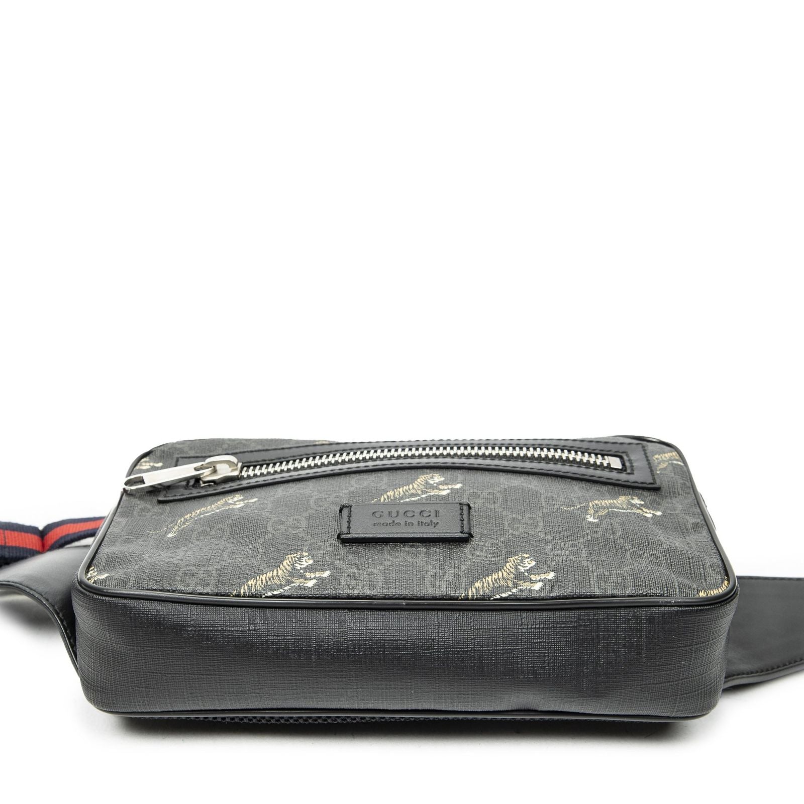 Gucci Web GG Waist Bag Black Print Springs Canvas — view 3