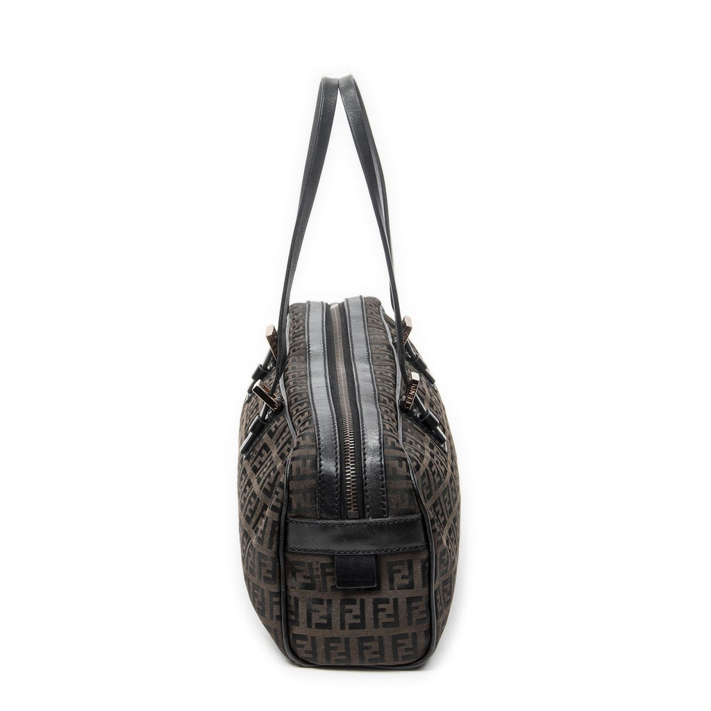 Fendi East West Boston Black Brown Zucchini No Canvas Shoulder — view 3