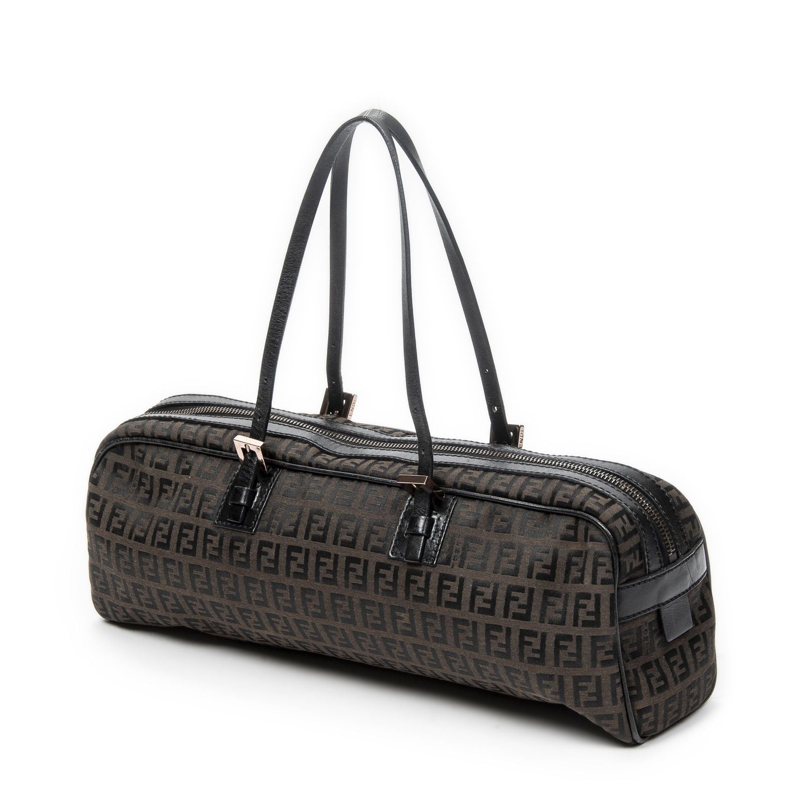 Fendi East West Boston Black Brown Zucchini No Canvas Shoulder — view 2