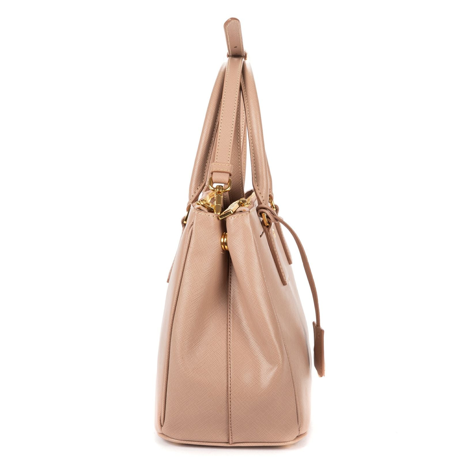 Prada la the Double Zip Galleria Tote Pink Saffiano Leather — view 4