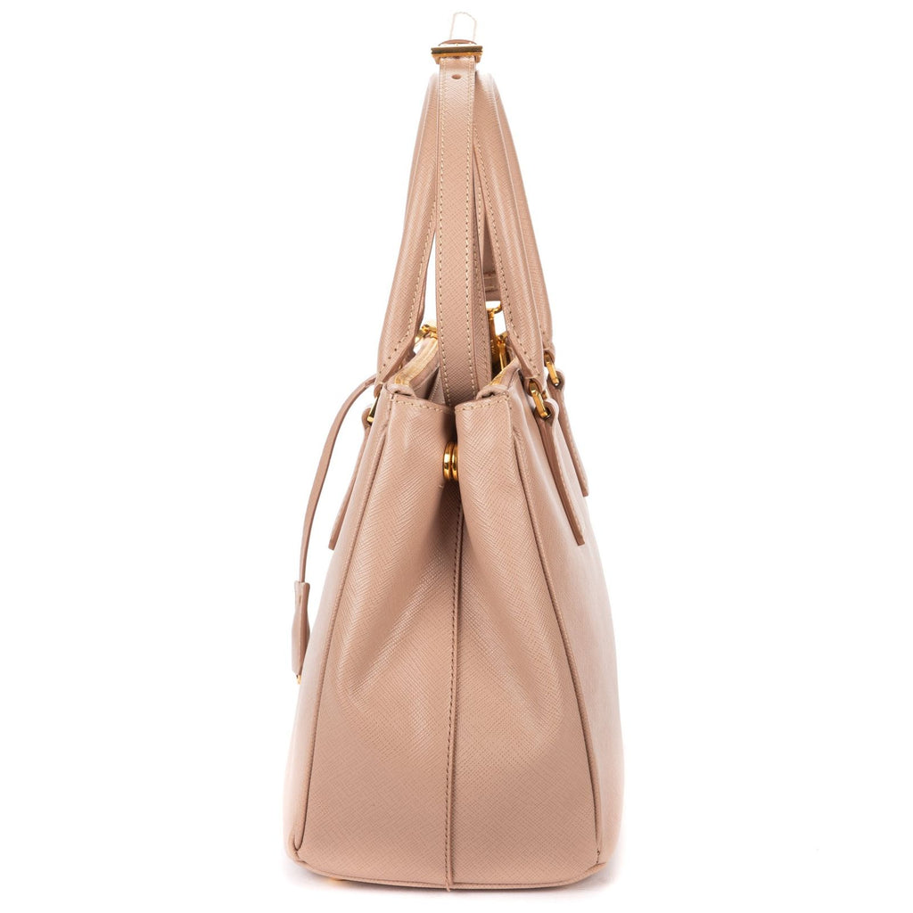 Prada la the Double Zip Galleria Tote Pink Saffiano Leather — view 3