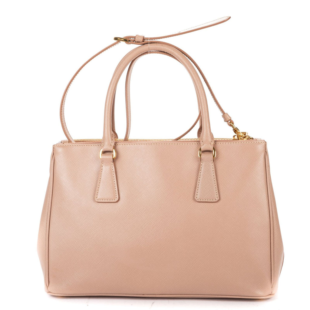 Prada la the Double Zip Galleria Tote Pink Saffiano Leather — view 5
