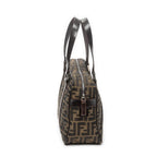 Fendi Vintage Boston Brown Black Zucca Canvas Handbag — view 4