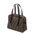 Fendi Vintage Boston Brown Black Zucca Canvas Handbag — view 2