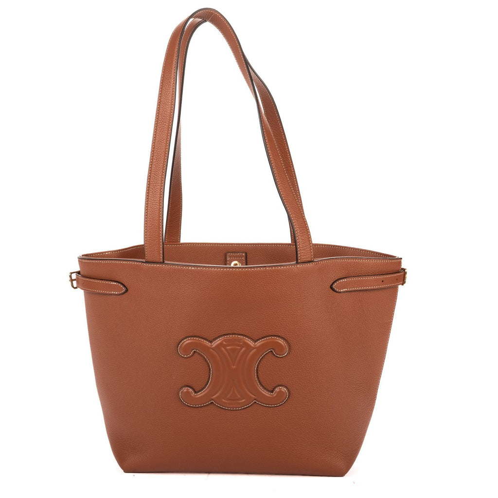 Celine Cabas Anais Tan Grain Calf Skin Leather Tote