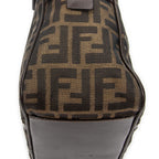 Fendi Vintage Boston Brown Black Zucca Canvas Handbag — view 7
