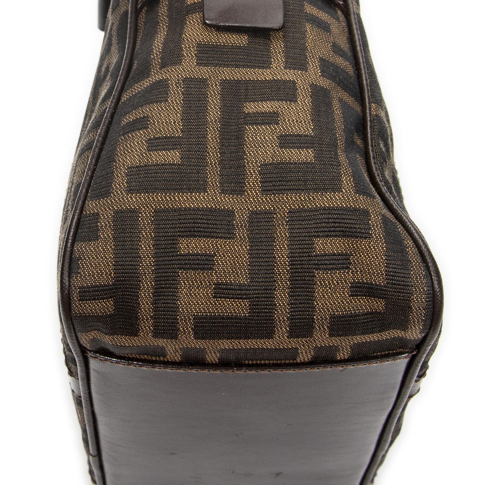 Fendi Vintage Boston Brown Black Zucca Canvas Handbag — view 7