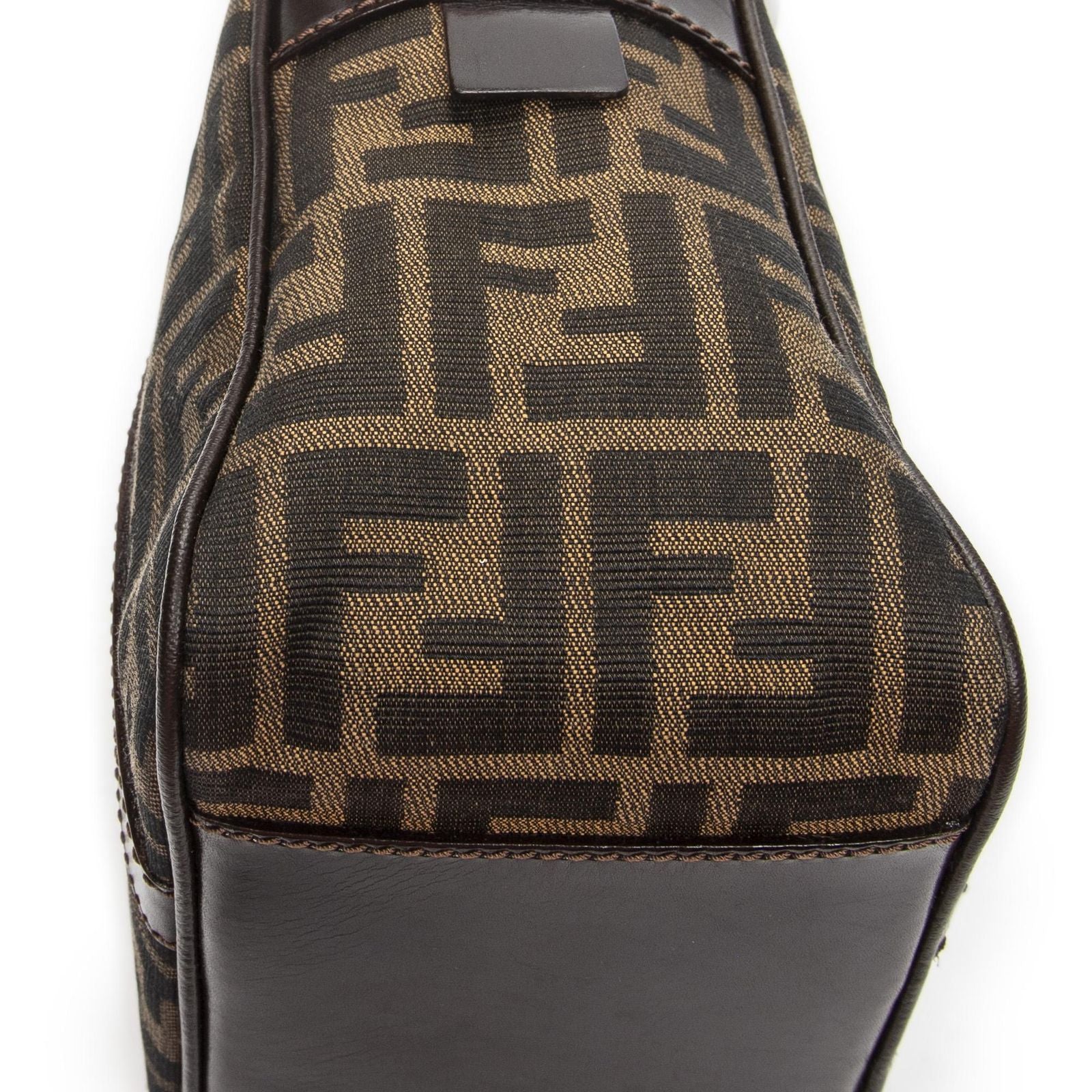 Fendi Vintage Boston Brown Black Zucca Canvas Handbag — view 8