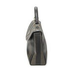 Fendi Vintage Flap Top Handle Brown Black Pecan Stripe Canvas — view 3