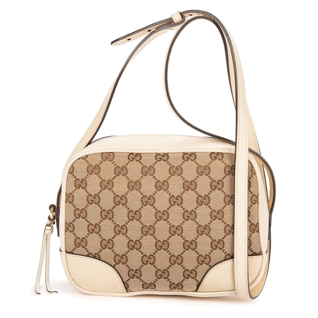 Gucci Bree Cross Belt Bag Beige Ivory GG Canvas