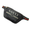 Gucci Web Logo Belt Bag Black Grain Calf Skin Leather