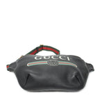 Gucci Web Logo Belt Bag Black Grain Calf Skin Leather — view 3