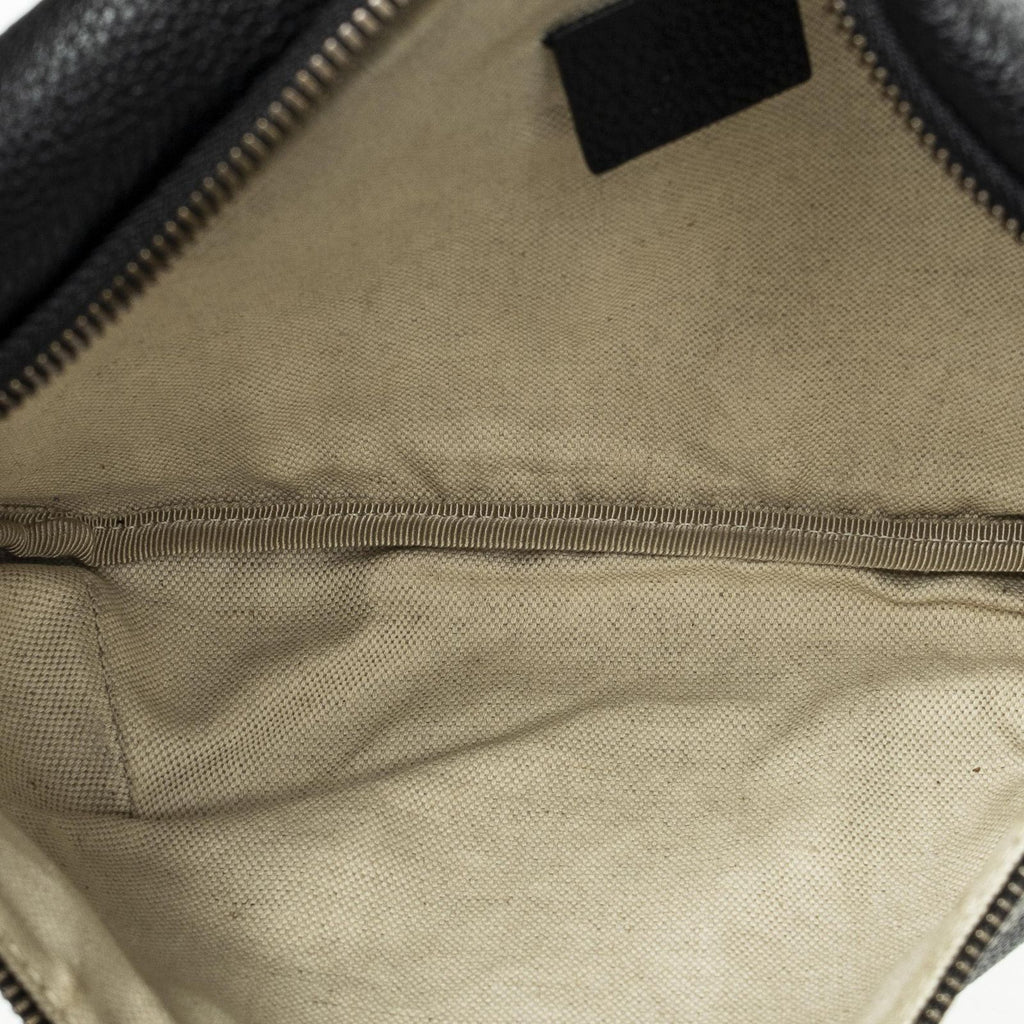Gucci Web Logo Belt Bag Black Grain Calf Skin Leather — view 4