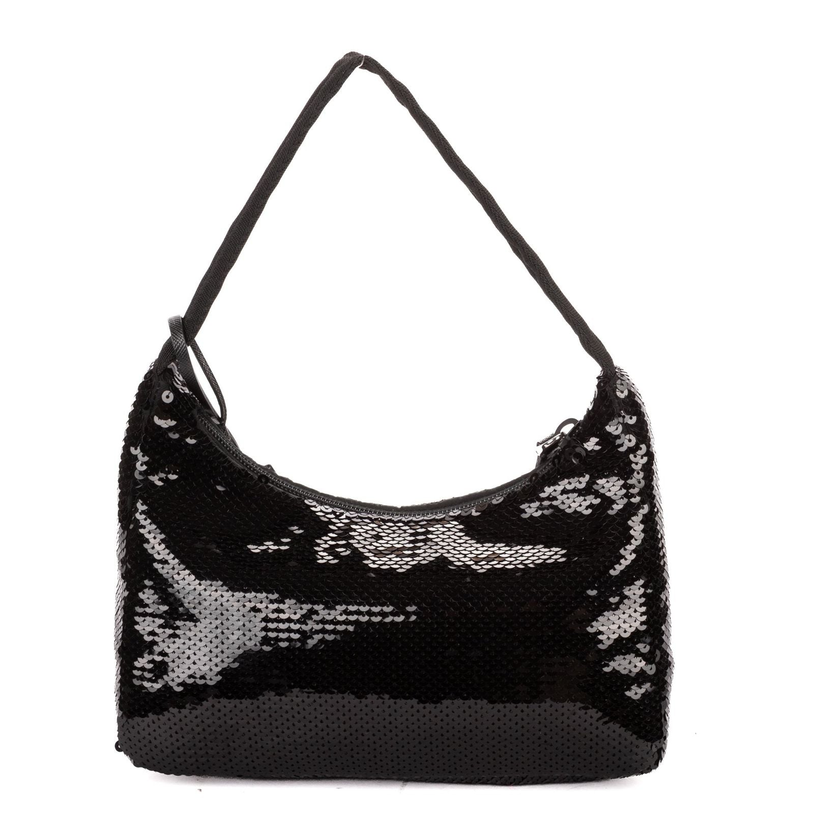 Prada Re Edition Sequinned Mini Bag Black White Nylon Embellished with Sequinsa — view 5