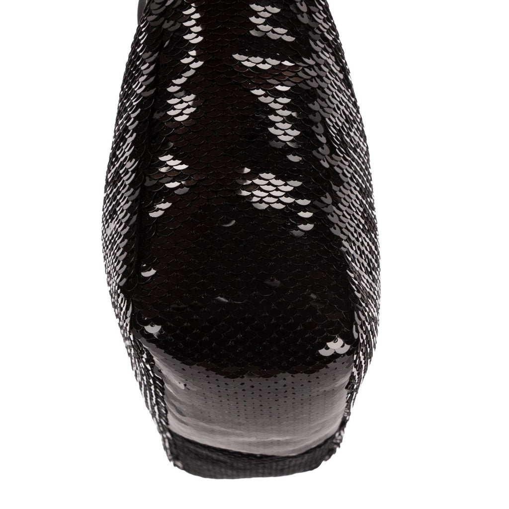 Prada Re Edition Sequinned Mini Bag Black White Nylon Embellished with Sequinsa — view 8