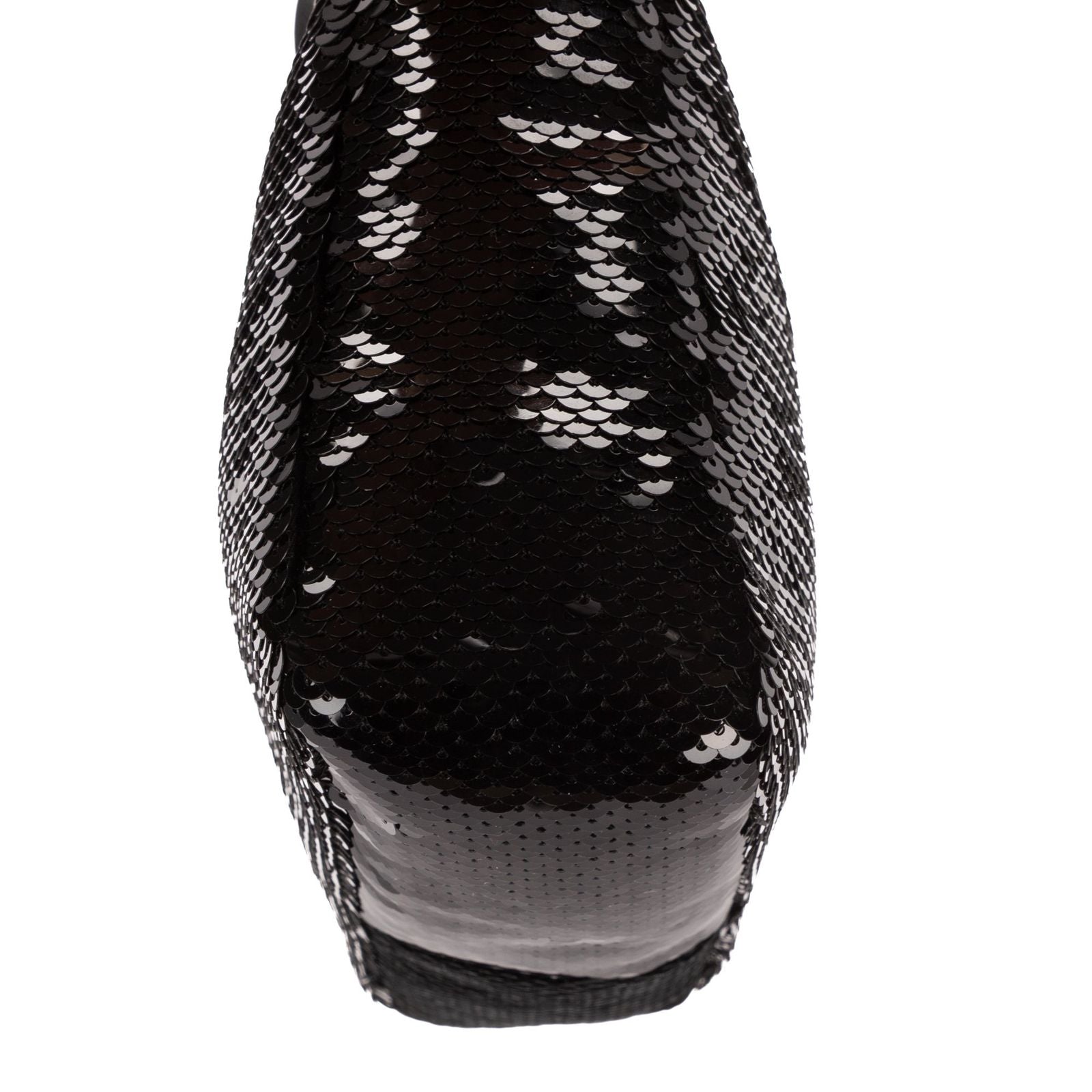Prada Re Edition Sequinned Mini Bag Black White Nylon Embellished with Sequinsa — view 8