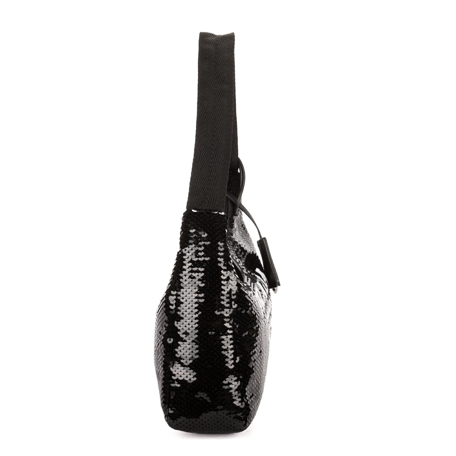 Prada Re Edition Sequinned Mini Bag Black White Nylon Embellished with Sequinsa — view 4