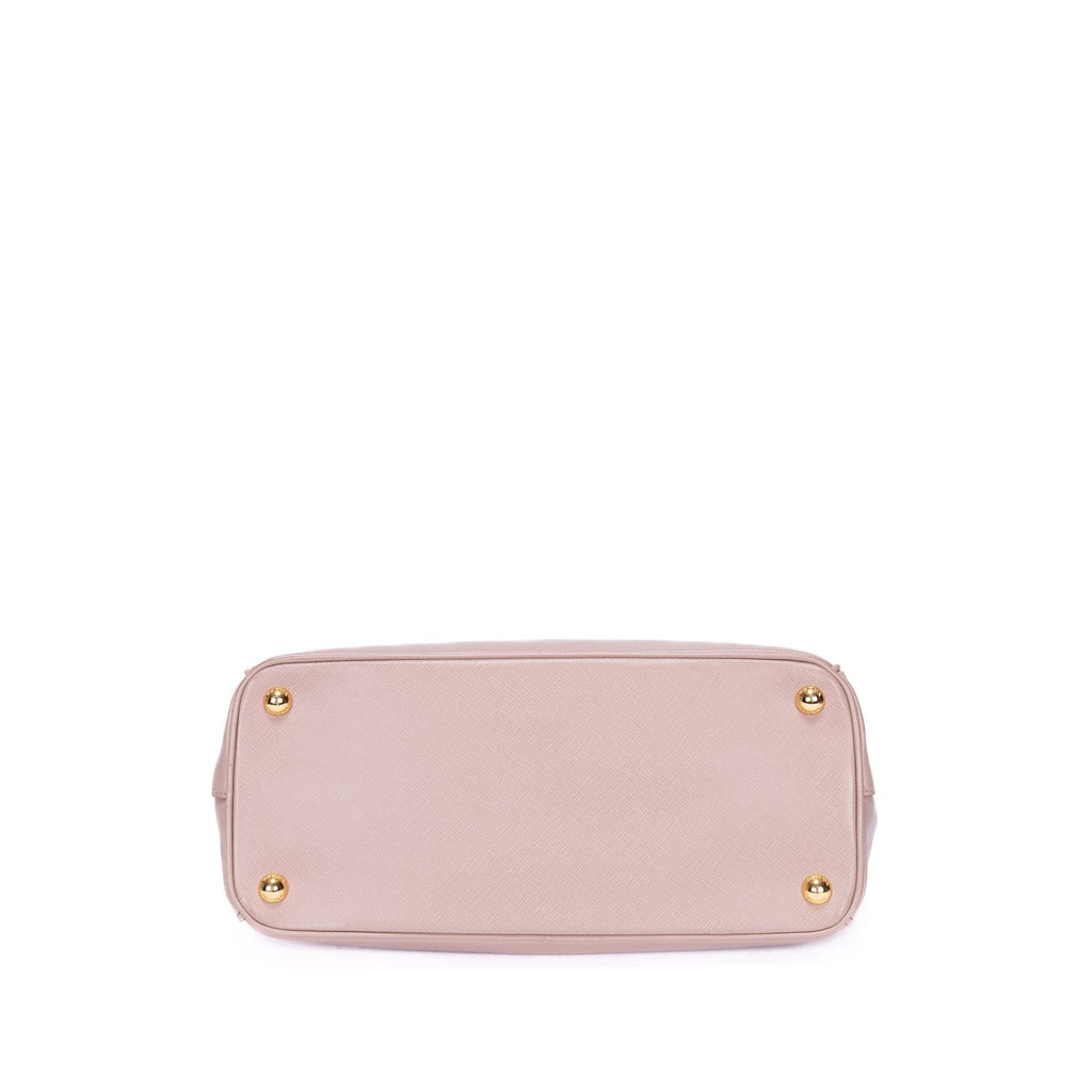 Prada la the Double Zip Galleria Tote Pink Saffiano Luxe Leather — view 6