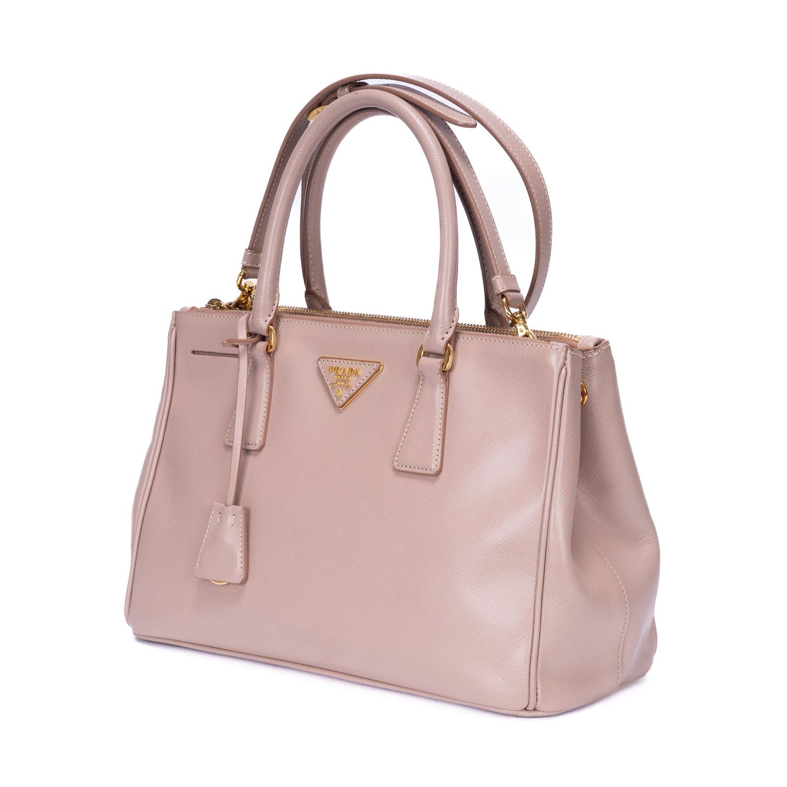 Prada la the Double Zip Galleria Tote Pink Saffiano Luxe Leather — view 2