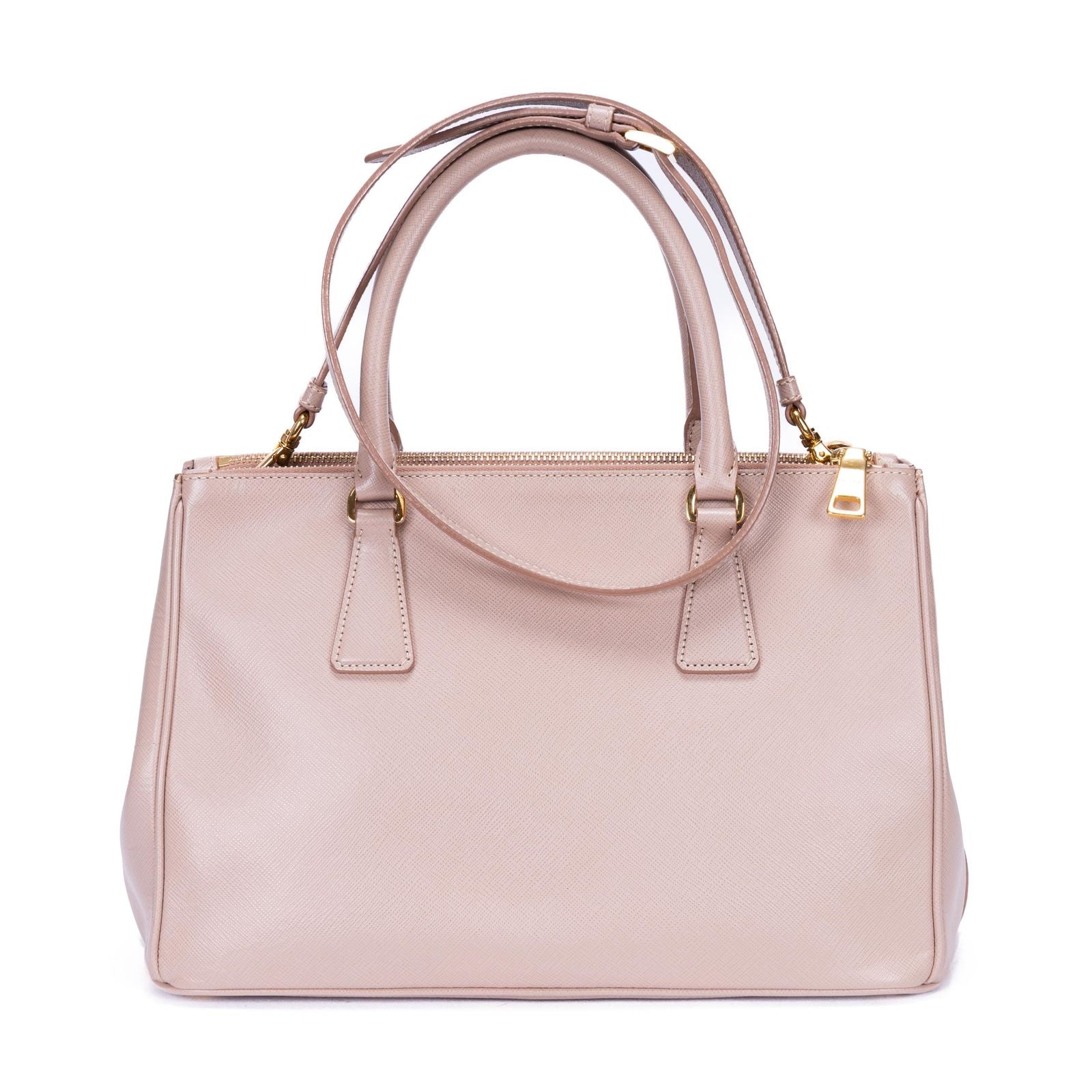 Prada la the Double Zip Galleria Tote Pink Saffiano Luxe Leather — view 5