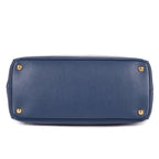 Prada Large Double Zip Galleria Tote Navy Saffiano Leather — view 6