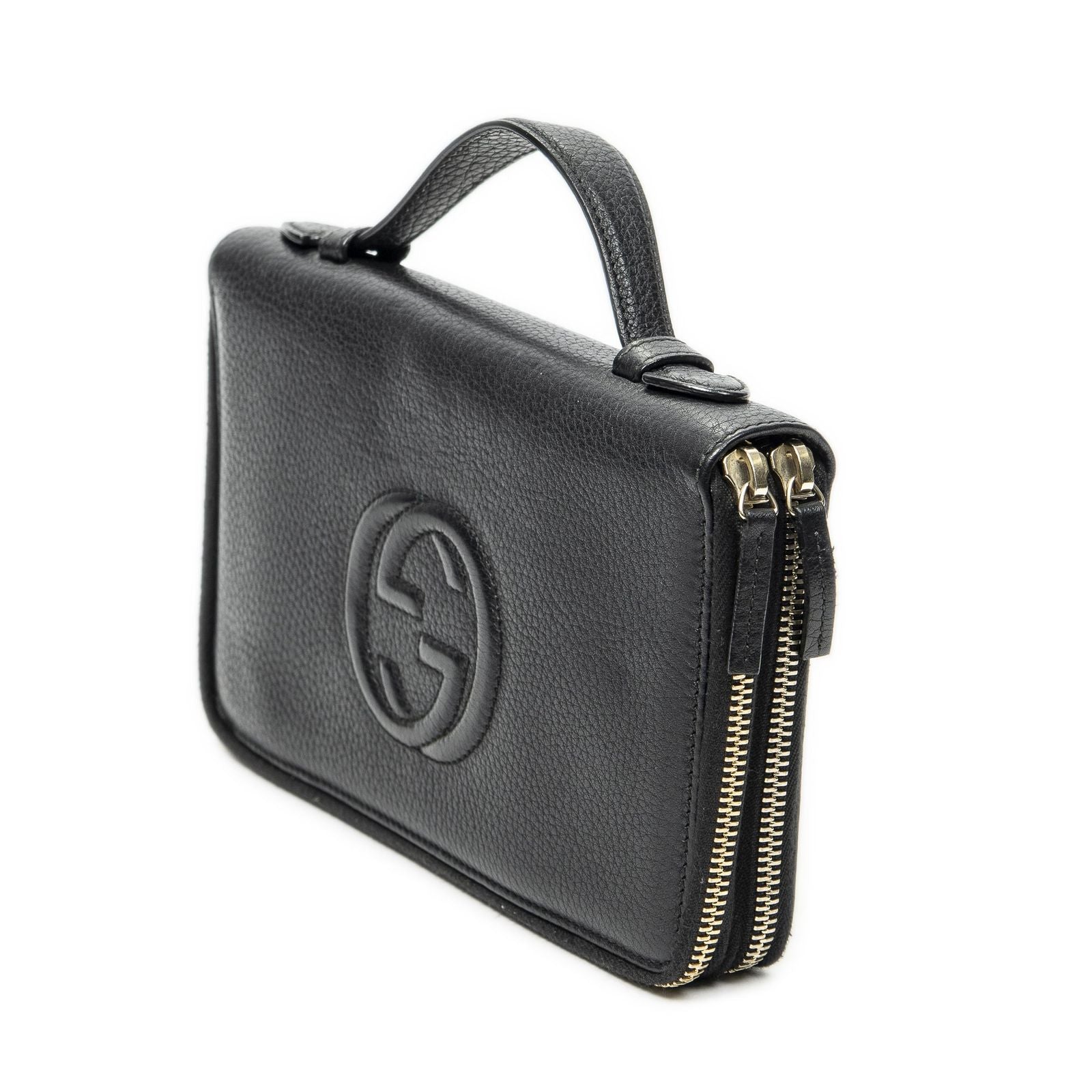 Gucci Soho Travel Document Case Black Calfskin Leather Handbag — view 2