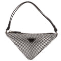 Prada Sac Triangle Black Silver Crystal Embellishments Nylona Shoulder