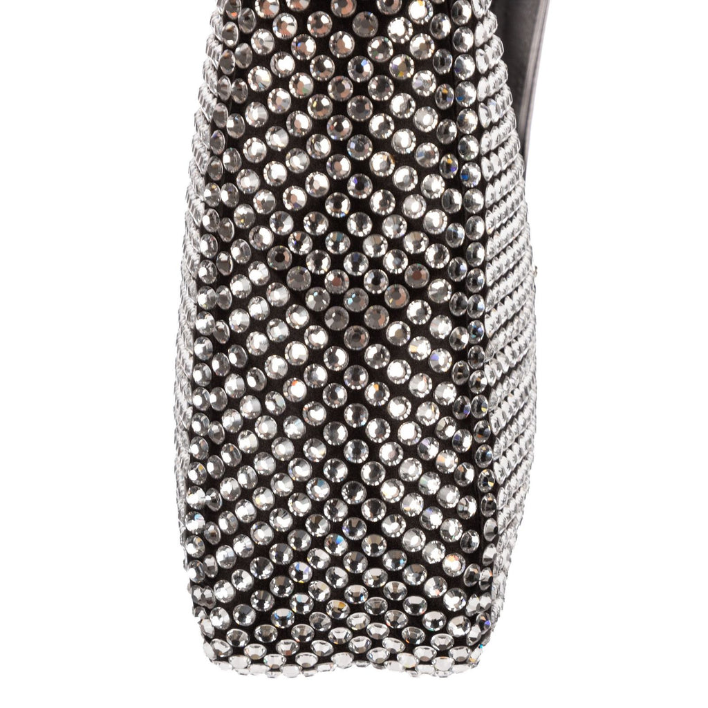 Prada Sac Triangle Black Silver Crystal Embellishments Nylona Shoulder — view 8