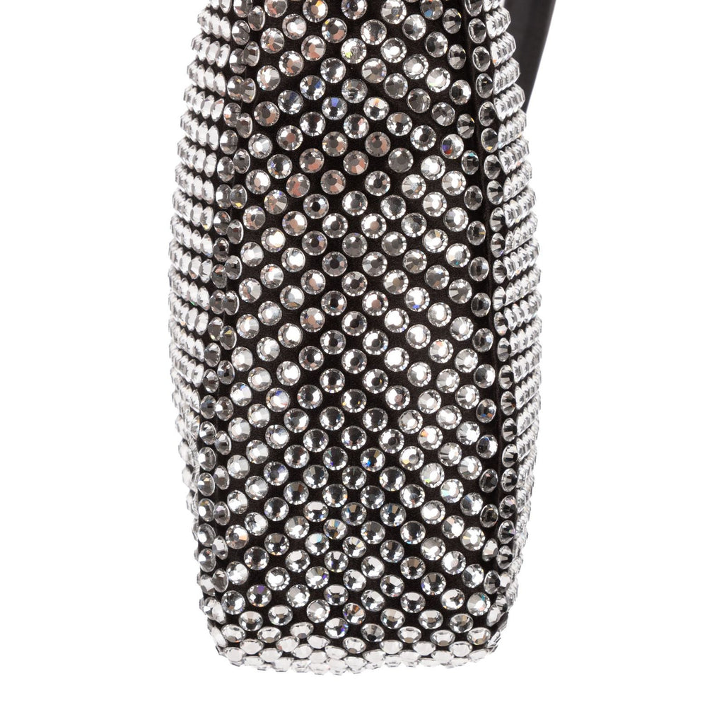 Prada Sac Triangle Black Silver Crystal Embellishments Nylona Shoulder — view 7