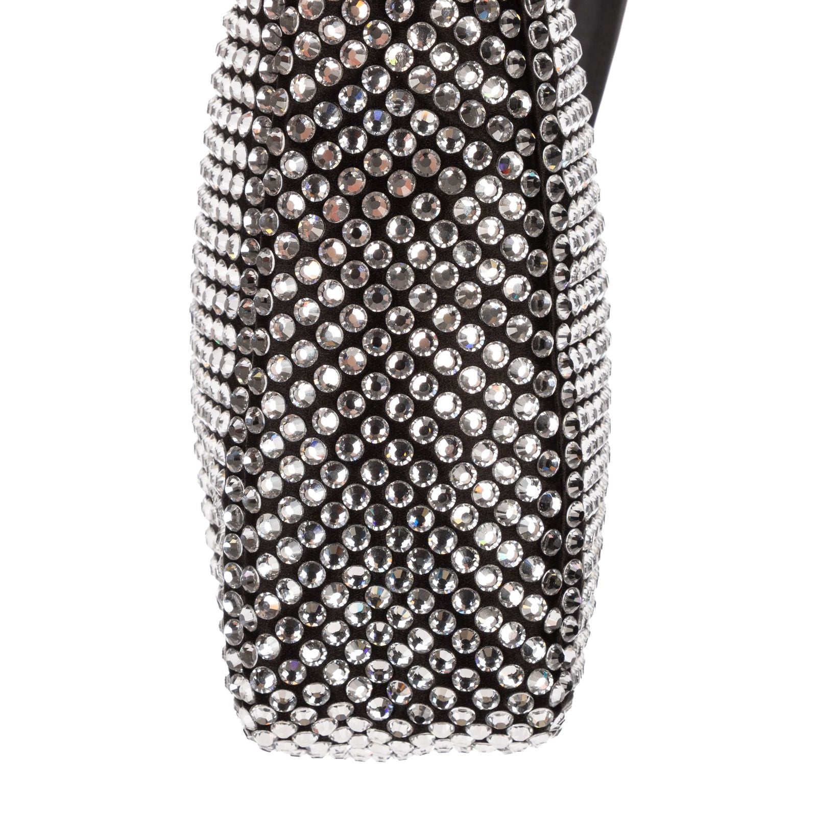 Prada Sac Triangle Black Silver Crystal Embellishments Nylona Shoulder — view 7