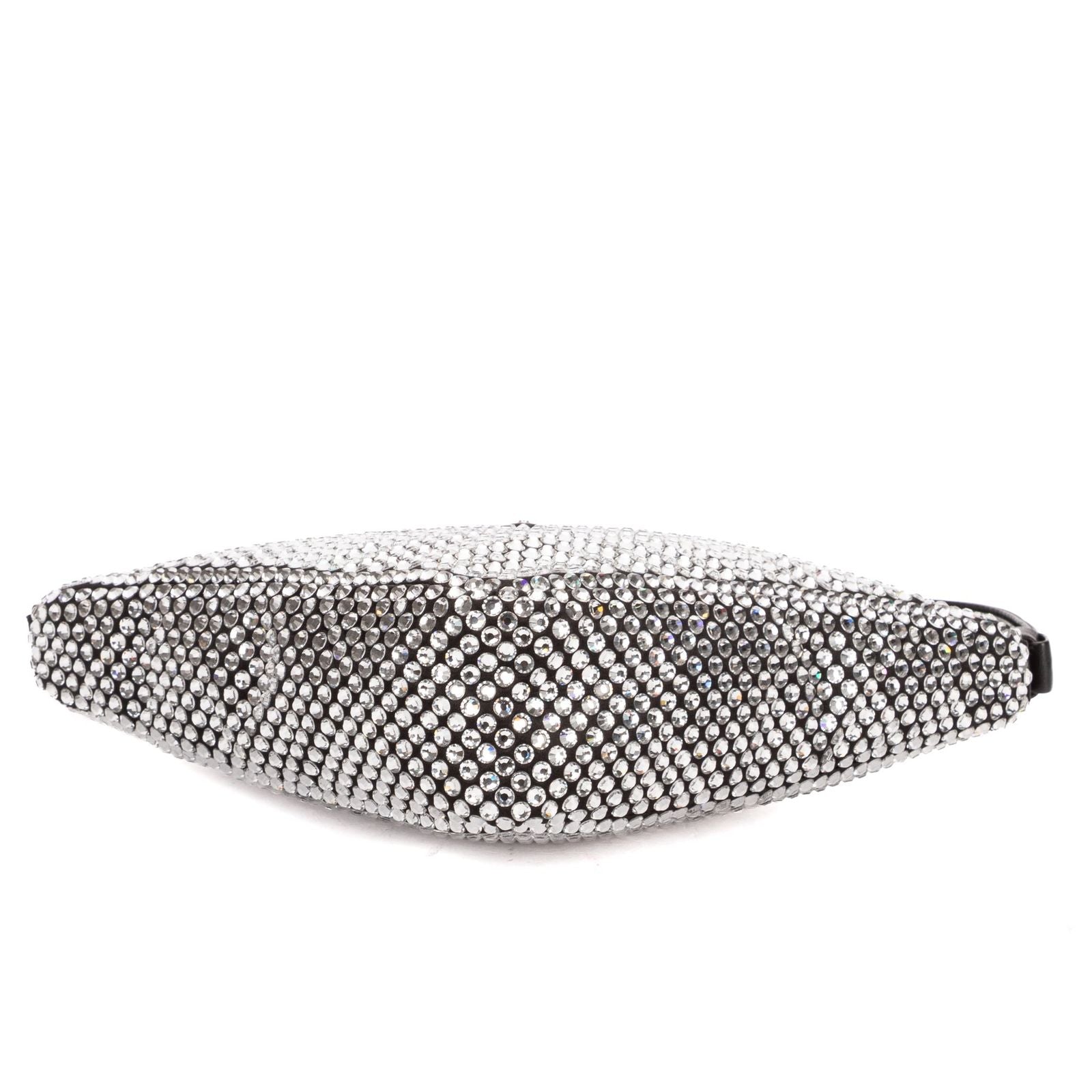 Prada Sac Triangle Black Silver Crystal Embellishments Nylona Shoulder — view 6