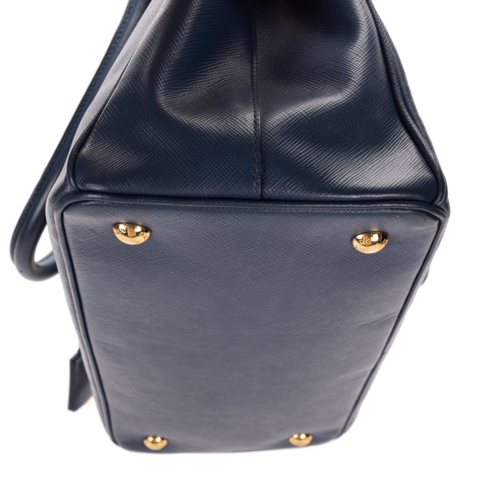 Prada Midi Amgarda Tote Navy Saffiano Leather — view 7