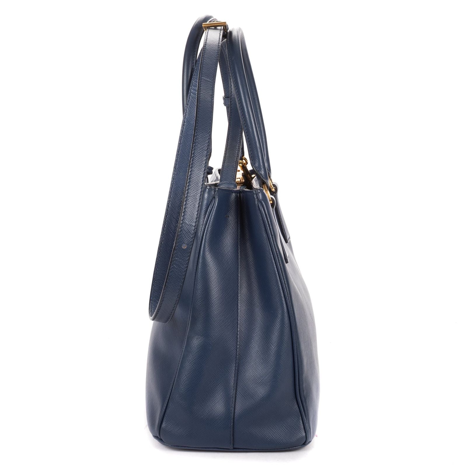 Prada Midi Amgarda Tote Navy Saffiano Leather — view 3