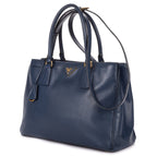 Prada Midi Amgarda Tote Navy Saffiano Leather — view 2