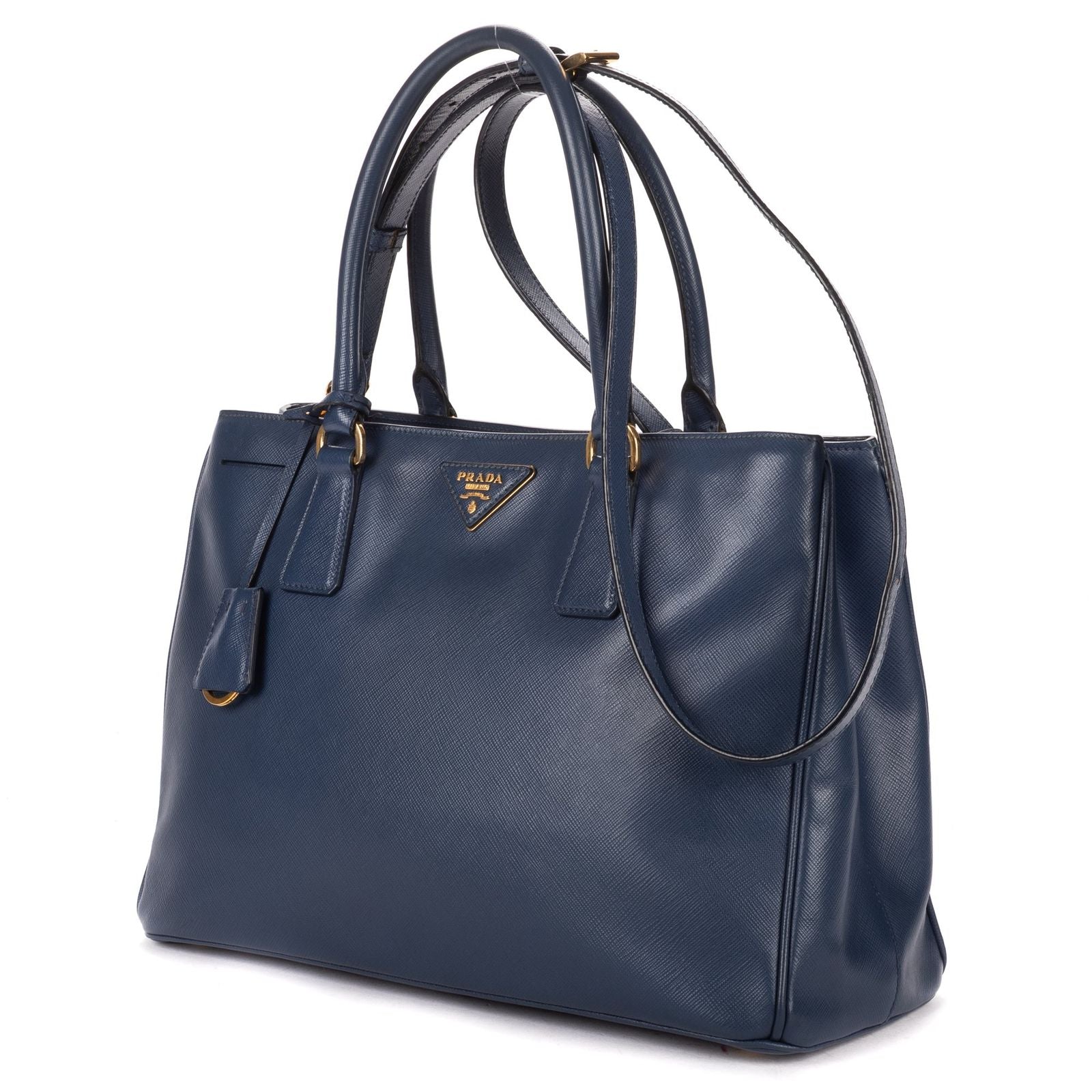 Prada Midi Amgarda Tote Navy Saffiano Leather — view 2
