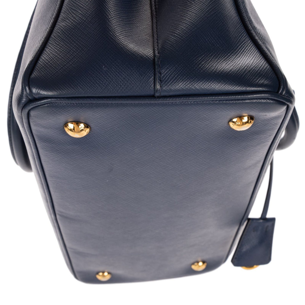 Prada Midi Amgarda Tote Navy Saffiano Leather — view 8