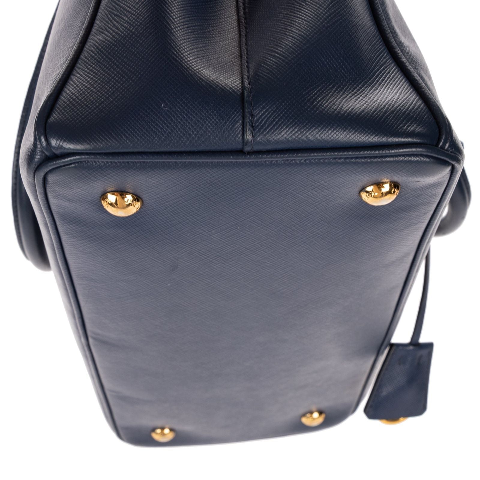 Prada Midi Amgarda Tote Navy Saffiano Leather — view 8