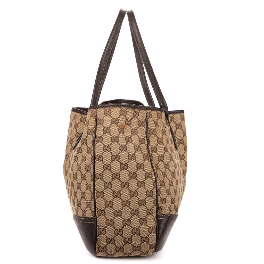 Gucci la the Web Princy Tote Beige Cu Brown GG Canvas — view 3