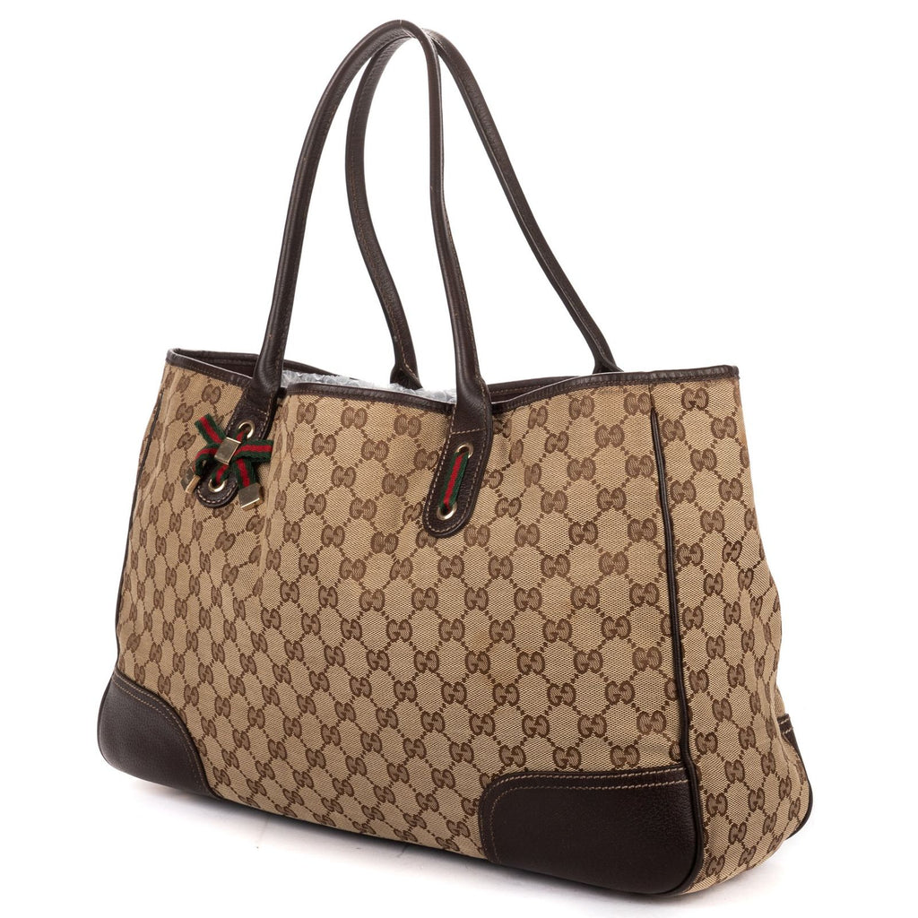 Gucci la the Web Princy Tote Beige Cu Brown GG Canvas — view 2