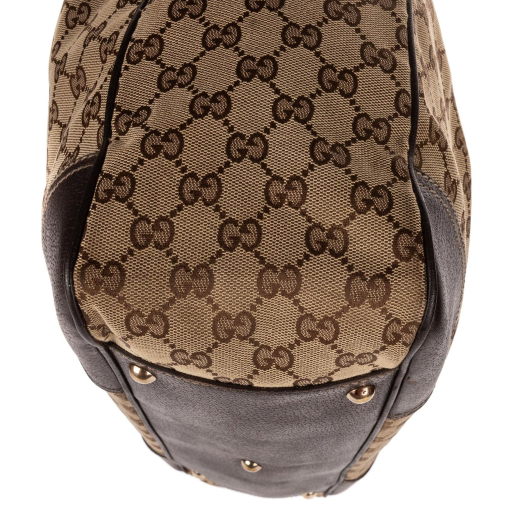 Gucci la the Web Princy Tote Beige Cu Brown GG Canvas — view 8