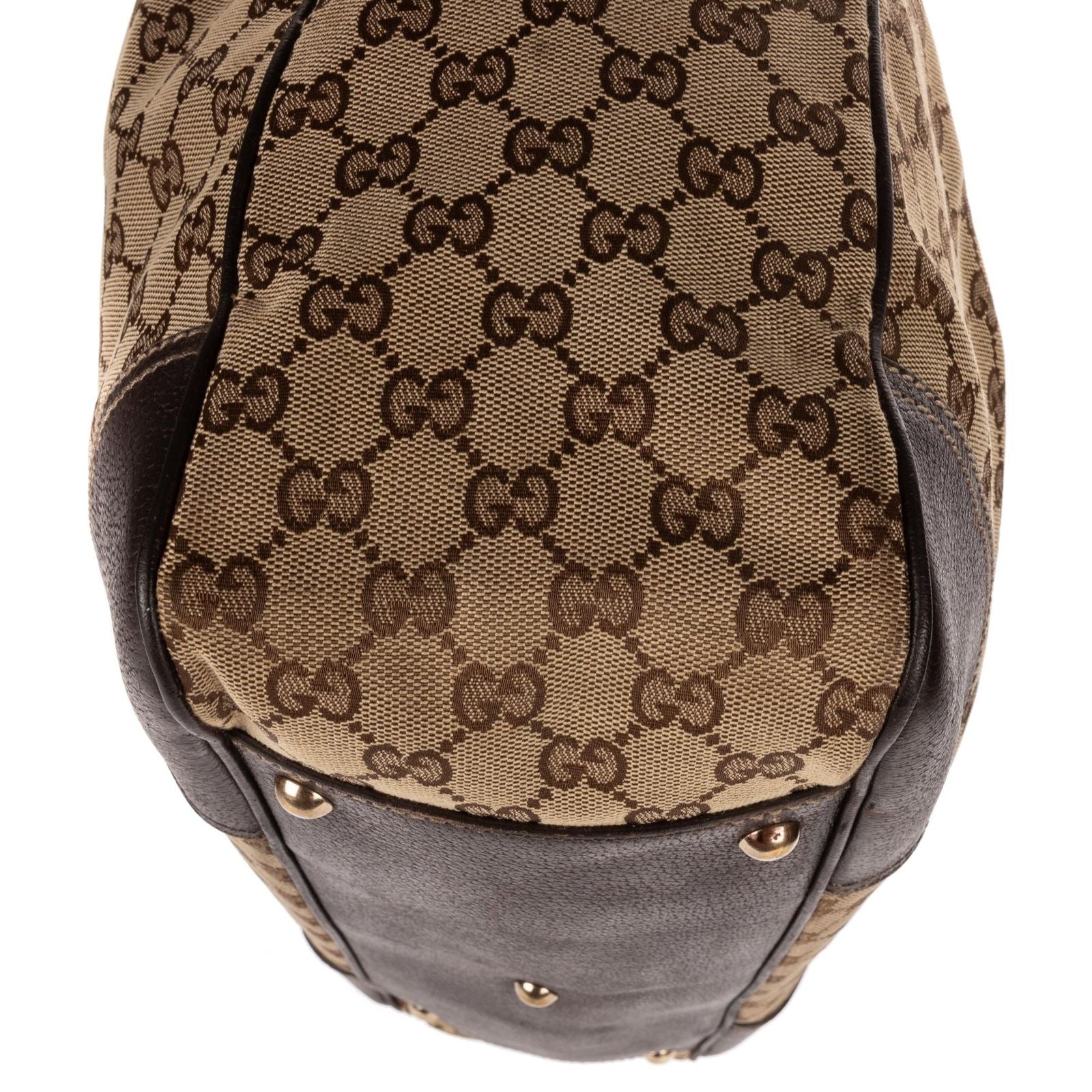 Gucci la the Web Princy Tote Beige Cu Brown GG Canvas — view 8