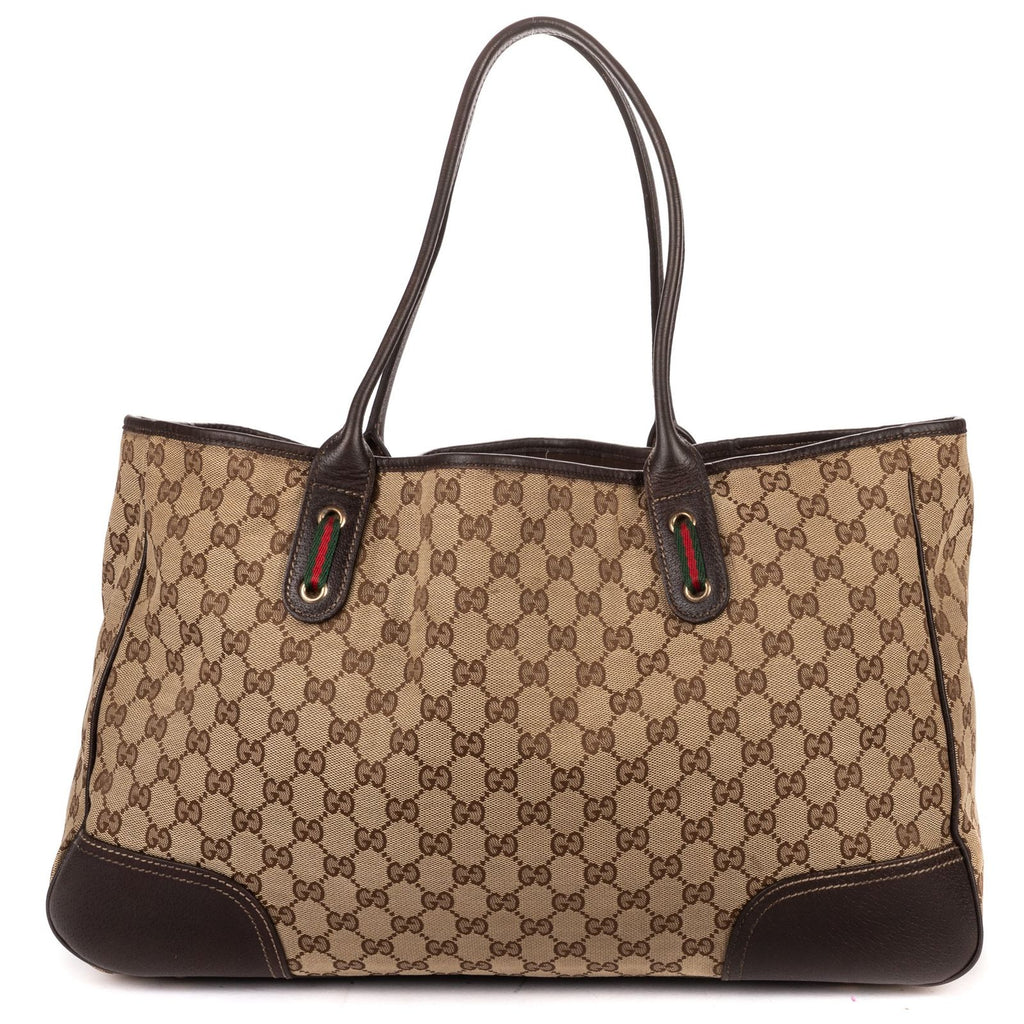 Gucci la the Web Princy Tote Beige Cu Brown GG Canvas — view 5