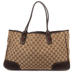 Gucci la the Web Princy Tote Beige Cu Brown GG Canvas — view 5