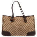 Gucci la the Web Princy Tote Beige Cu Brown GG Canvas