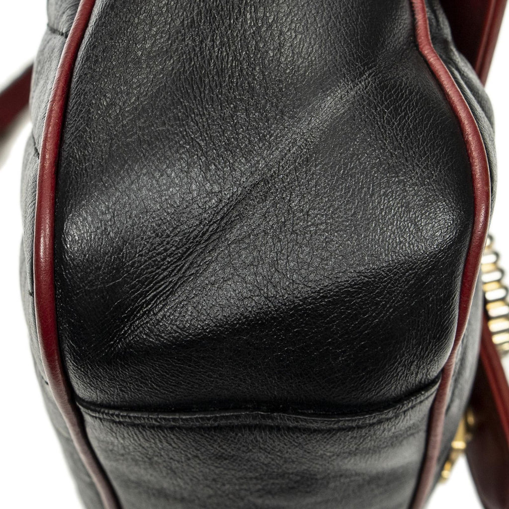 Gucci Small GG Marmont Flap Black Red Matelasse Calfskin — view 7