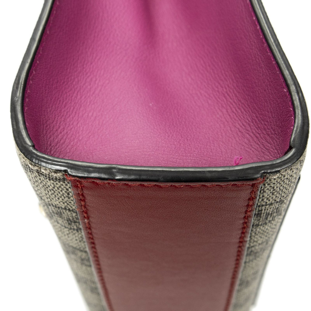 Gucci Small Padlock Chain Crossbody Beige Red Pink Split-m Canvas — view 8