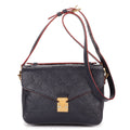 Louis Vuitton Pochette Metis Navy Red Monogram Emplainte Leather Handbag